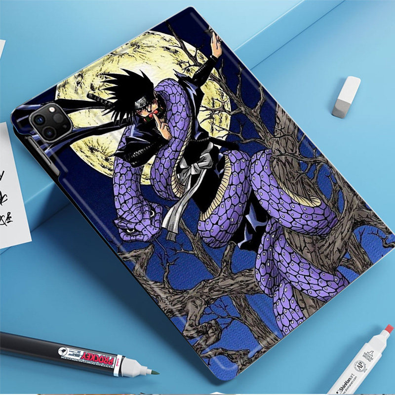 火影忍者佐助漫画周边平板皮套适用ipad10保护壳pro13全包mini6软air56蚕丝纹10.9寸华为10.2笔槽11.5s小米