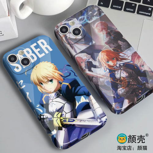 FATE吾王动漫手机壳适用iphone15promax菲林14Plus全包边12苹果X小米13华为mate60玻璃P40硅胶VIVOX90硬壳100