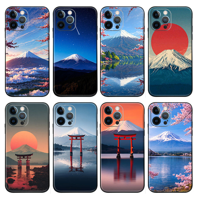 富士山日本旅游景点12液态硅胶15手机壳11适用14苹果13PROMAX16华为mate60pro一加小米k80至尊版