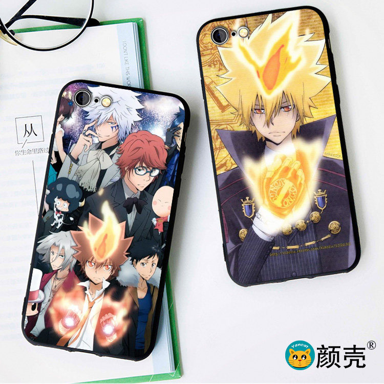 家庭教师彭格列6s适用XS手机壳8plus磨砂iphone5s软壳7P挂绳X动漫