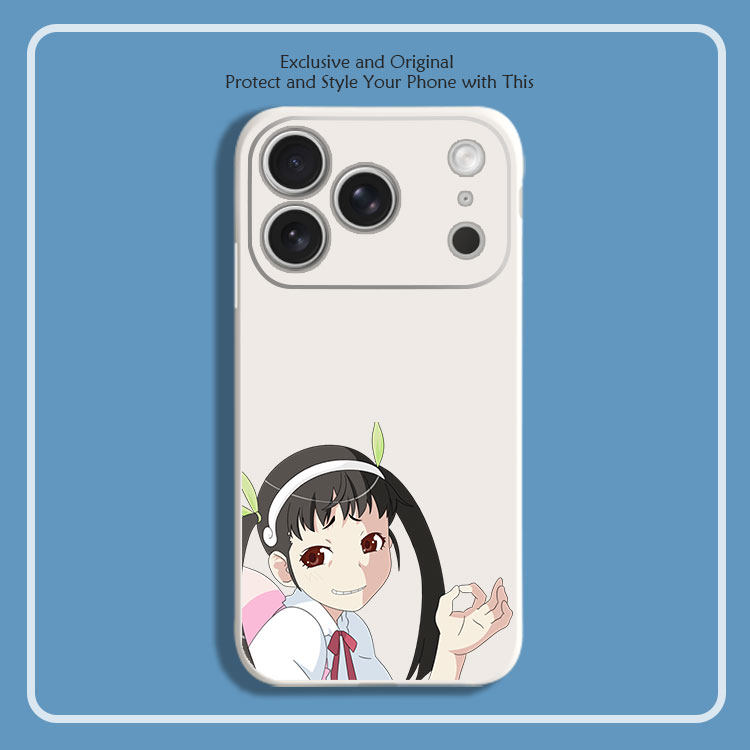 物语系列 八九寺真宵8色液态硅胶12手机壳11适用14苹果15 16 17PROMAX红米K90全包软VIVO小米13挂绳IQOO12