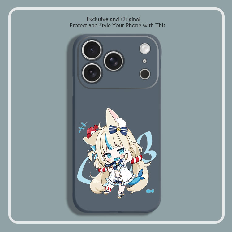 猫鲨Sameko Saba鲨鱼娘周边8色液态硅胶12手机壳11适用14苹果15 16 17PROMAX红米K90全包软VIVO小米13挂绳