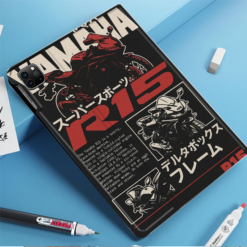 R15摩托车平板皮套适用ipad10保护壳pro13全包mini6软air56蚕丝纹10.9寸华为10.2笔槽11.5s小米三星