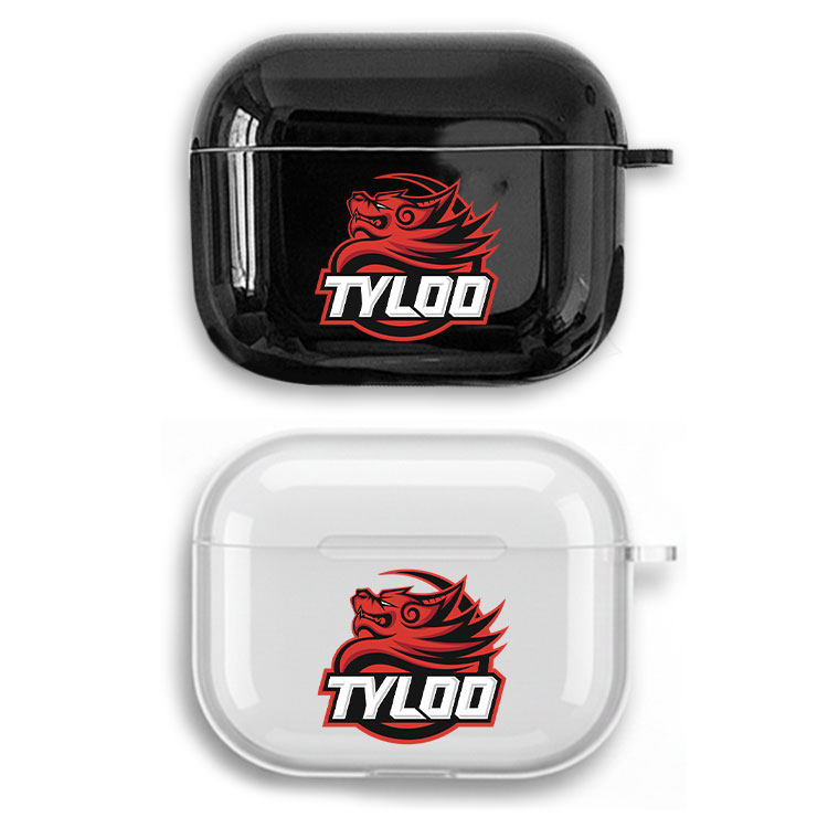 TYLOO战队CS游戏耳机套适用Airpods保护壳苹果2无线蓝牙盒3代pro软硅胶4亮黑透明全包分体式第一