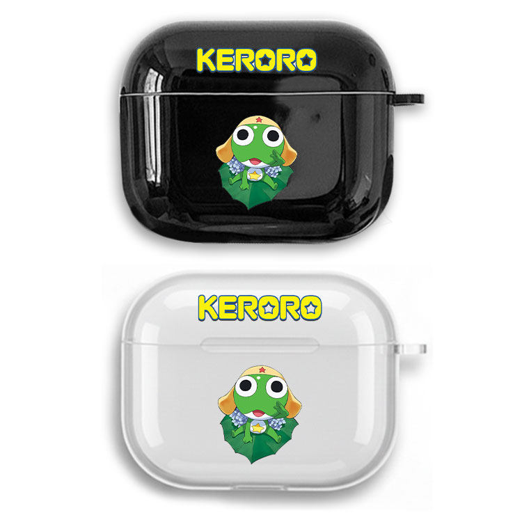 Keroro青蛙军曹动漫周边耳机套适用Airpods保护壳苹果2无线蓝牙盒3代pro软硅胶4亮黑透明全包分体式第一