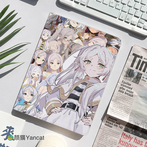 芙莉莲辛美尔情侣平板皮套11适用ipad10保护壳pro13全包mini6软air56蚕丝纹10.9寸华为matepad笔槽11.5s小米7