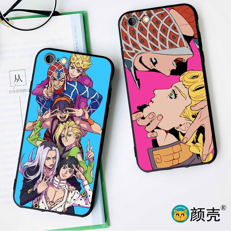 乔鲁诺JOJO的奇妙冒险6s适用XS手机壳8plus磨砂iphone5s软7P挂绳X