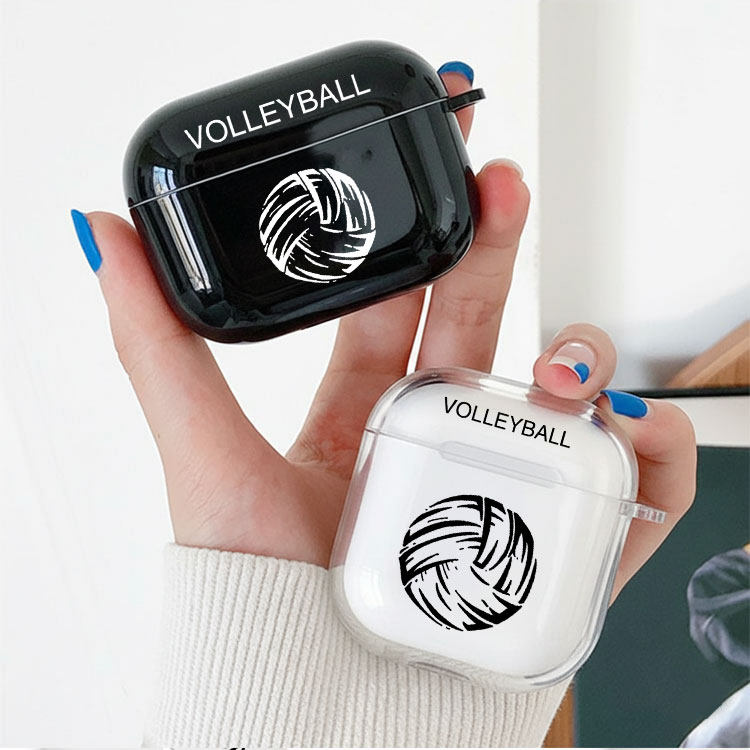 排球 标志 耳机套适用Airpods保护壳苹果2无线蓝牙盒3代pro软硅胶4透明软全包分体式第一二三四代