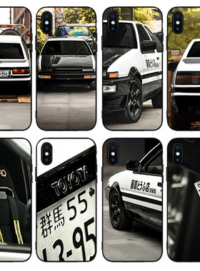 AE86熊猫86藤原豆腐店适用于XR手机壳XSMAX苹果6s挂绳5s软硅胶7/8