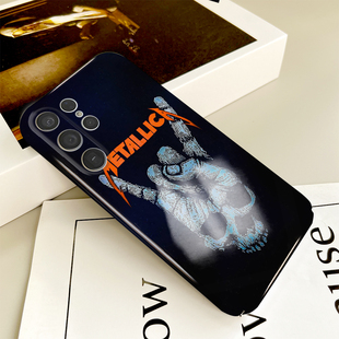 METALLICA重金属摇滚周边手机壳适用三星Galaxy S22 S23 S24硬iPhone15Plus菲林Ultra光面MATE70苹果16华为荣