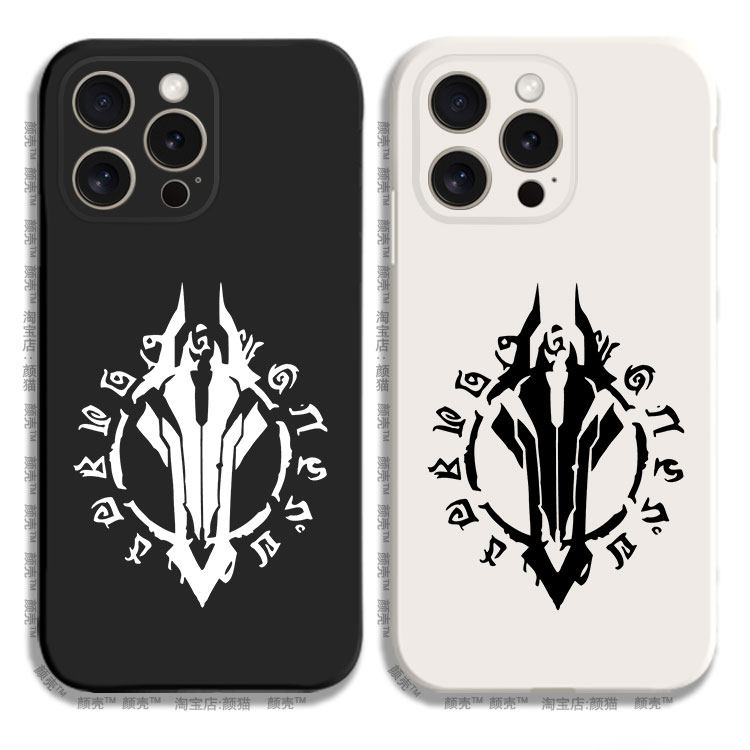 暗黑血统标志黑白14手机壳12适用iphone13PRO苹果15maxr红米K60一加ace2小米13液态IQOO11硅胶VIVOX80全包