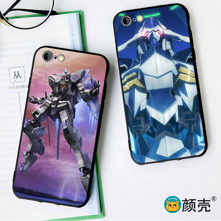 高达巴耶力6s适用XSMAX手机壳8plus磨砂iphone7软壳11E挂绳XR全包