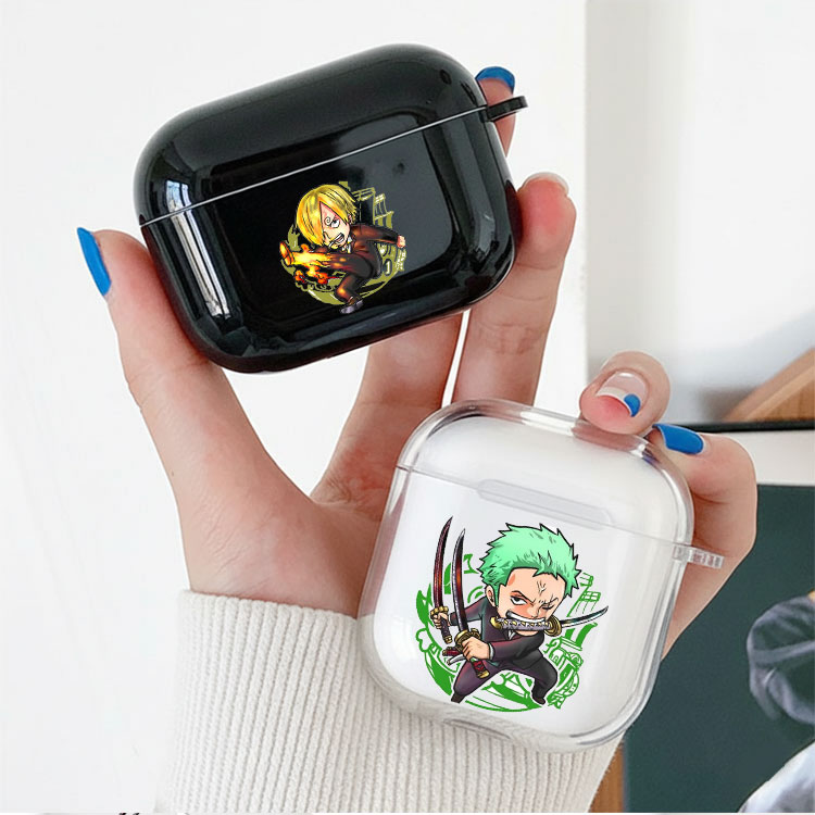 索隆动漫q版海贼王耳机套适用Airpods保护壳苹果2无线蓝牙盒3代pro软硅胶4透明软全包分体式第一二三四代