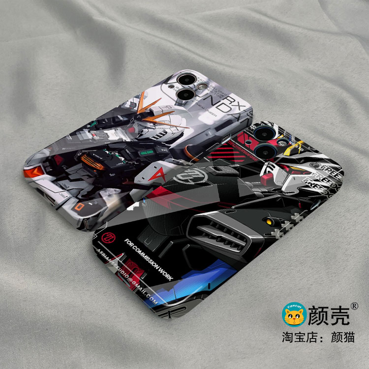 Gundam高达RX-93菲林光面手机壳适用苹果iPhone 11 12 13 14 15 16 PRO MAX XS XR 7 8 SE3华为MATE60PRO玻璃