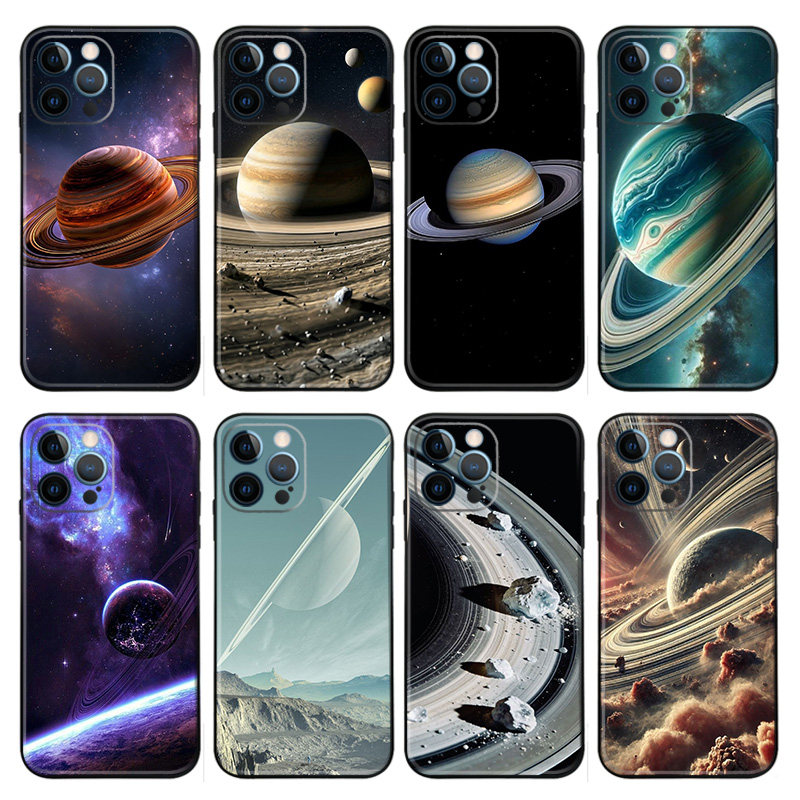 土星 宇宙星空 手机壁纸12S液态硅胶18手机壳11适用15MAX苹果14 16 17挂绳13小米华为MATE60PRO红米一加