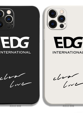 EDG战队clearlove签名12液态硅胶8手机壳11适用XS苹果13PRO挂绳SE