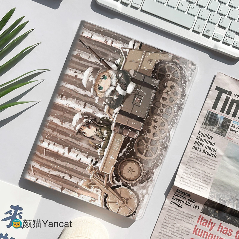 少女终末旅行 动漫周边平板皮套11适用ipad10保护壳pro13全包mini6软air56蚕丝纹10.9寸华为matepad笔槽11.5s