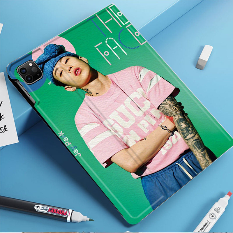 朴宰范Jay Park说唱rap平板皮套适用ipad10保护壳pro13全包mini6软air56蚕丝纹10.9寸华为10.2笔槽11.5s小