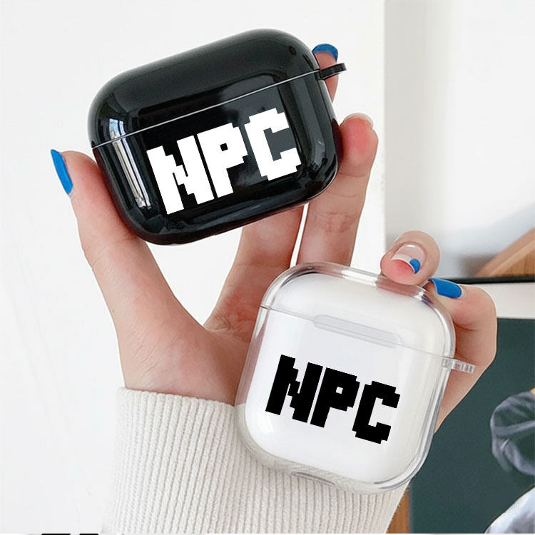 英文字母 npc耳机套适用Airpods保护壳苹果2无线蓝牙盒3代pro软硅胶4透明软全包分体式第一二三四代