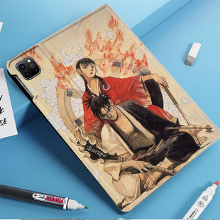 剑豪生死斗动漫周边平板皮套适用ipad10保护壳pro13全包mini6软air56蚕丝纹10.9寸华为10.2笔槽11.5s小米三