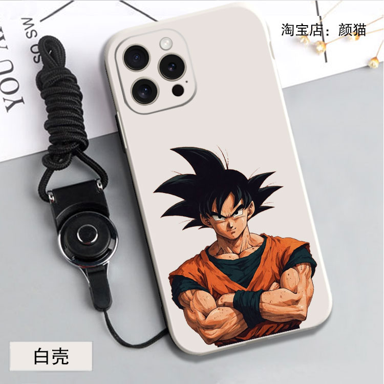 七龙珠黑悟空动漫周边黑白11手机壳16适用iphone13PRO苹果15maxr红米K70一加ace3小米14液态IQOO12硅胶VIVO全