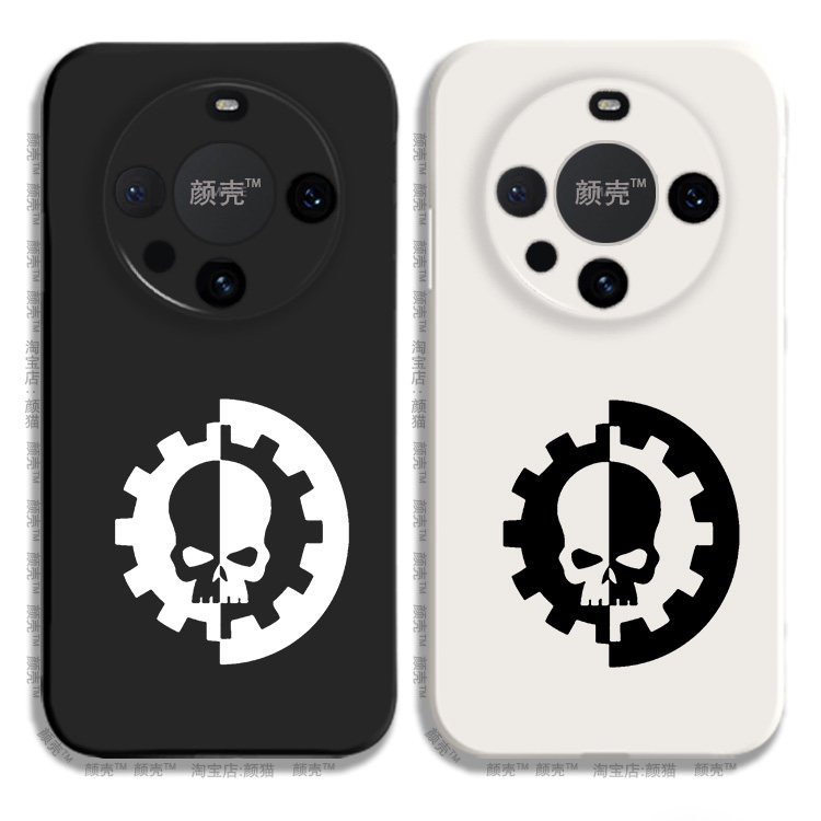 战锤40k人类帝国液态硅胶手机壳适用MATE60PRO华为NOVA11保护套P30 40 50黑白OPPO一加VIVO小米13荣耀70苹果X