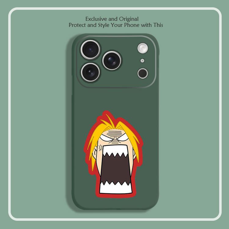 钢之炼金术师爱德华暴怒8色液态硅胶12手机壳11适用14苹果15 16 17PROMAX红米K90全包软VIVO小米13挂绳IQOO