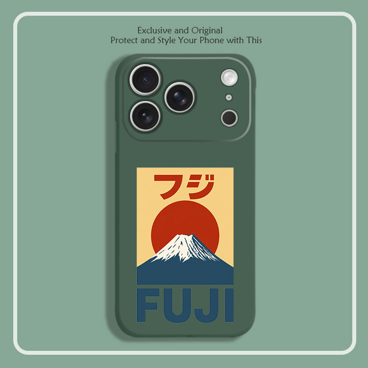 日本富士山Mount Fuji8色液态硅胶12手机壳11适用14苹果15 16 17PROMAX红米K90全包软VIVO小米13挂绳IQOO12