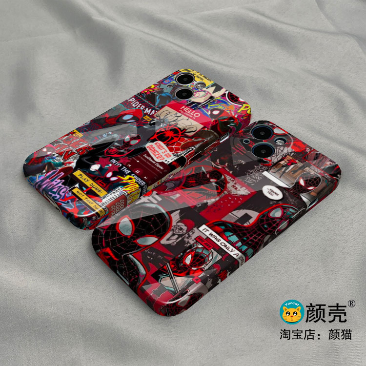 蜘蛛侠漫画拼图12光面手机壳11适用XSMAX苹果XR保护套iPhone14菲林硬壳小米13PRO华为nova567硅胶VIVOPPO玻璃