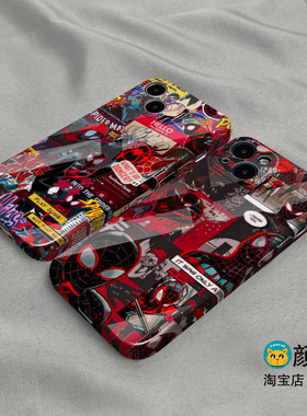 蜘蛛侠漫画拼图12光面手机壳11适用XSMAX苹果XR保护套iPhone14菲林硬壳小米13PRO华为nova567硅胶VIVOPPO玻璃