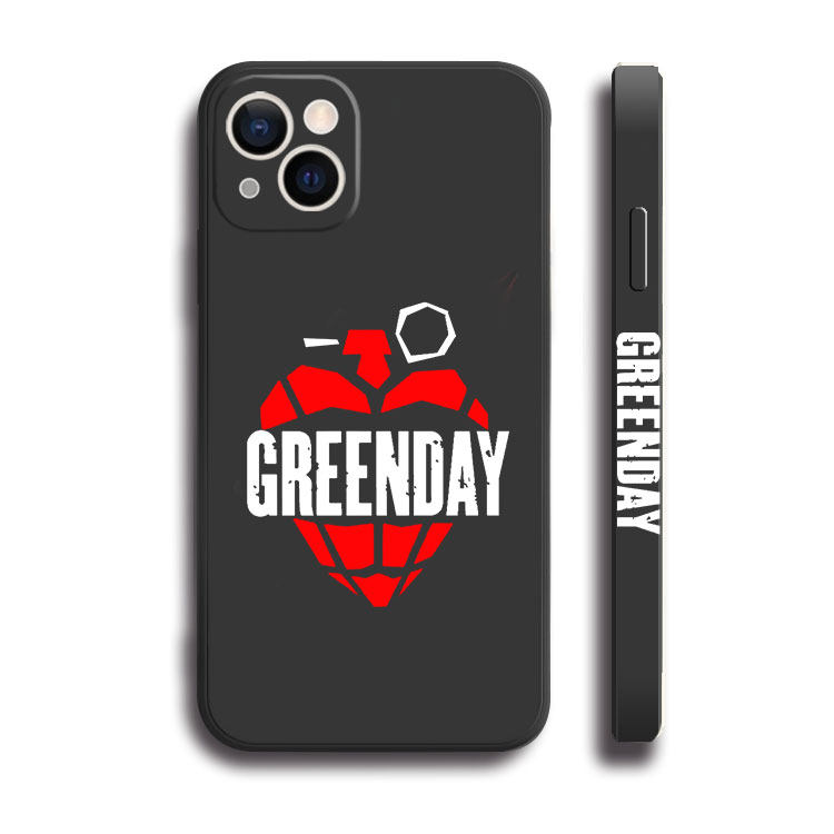 GREENDAY绿日乐队黑白侧边11手机壳12适用iphone13PRO苹果15maxr红米K70一加ace2小米14液态IQOO12硅胶全包软