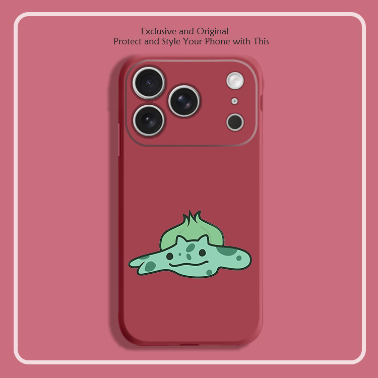 宠物小精灵妙蛙种子周边8色液态硅胶12手机壳11适用14苹果15 16 17PROMAX红米K90全包软VIVO小米13挂绳IQOO