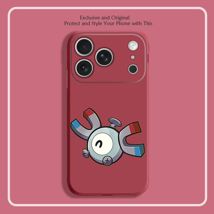 宠物小精灵 小磁怪 动漫周边8色液态硅胶12手机壳11适用14苹果15 16 17PROMAX红米K90全包软VIVO小米13挂绳