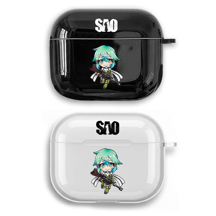 SAO 刀剑神域 动漫耳机套适用Airpods保护壳苹果2无线蓝牙盒3代pro软硅胶4亮黑透明全包分体式第一