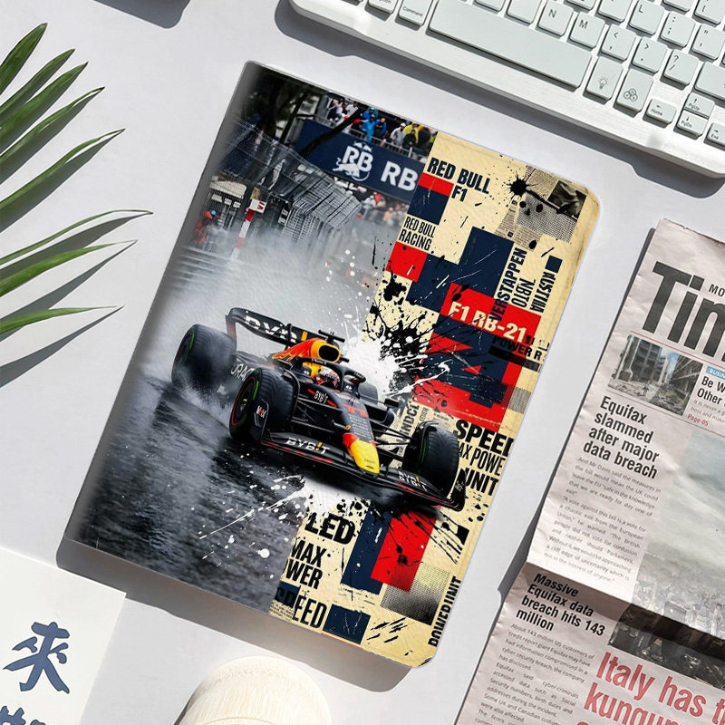 F1赛车运动超跑平板皮套适用ipad10保护壳pro13全包mini6软air56蚕丝纹10.9寸华为10.2笔槽11.5s小米三星