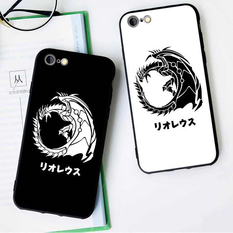 怪物猎人/雄火龙标志iPhone8手机壳X适用6s挂绳5s全硅胶7plus软壳