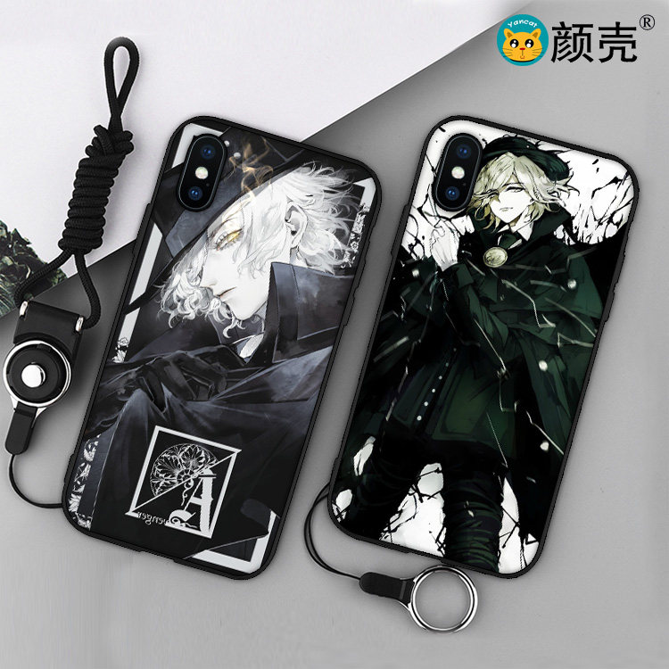 fate/go岩窟王6s适用x手机壳8plus女iphone5s软壳7挂绳黑色全包边