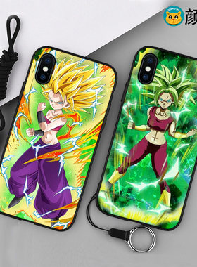 龙珠赛亚人卡莉芙拉6s适用XS MAX手机壳7/8plus软壳iPhoneX挂绳11
