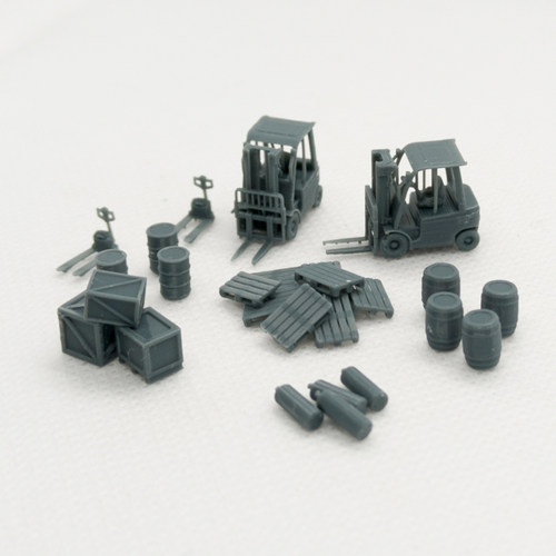 老姚 微缩场景 24件套 仓库套装、叉车、盒子、托盘、3D打印