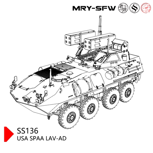 预售SS72136  1/72  美国 轻型装甲防空车LAV-AD