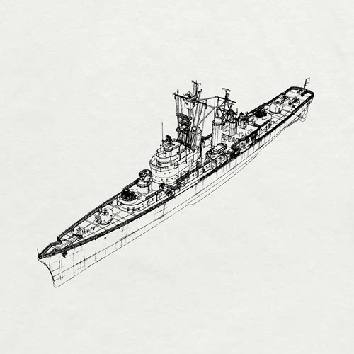 预售SSC245美国 米彻尔级 米彻尔号 驱逐领舰 DL-2,1954