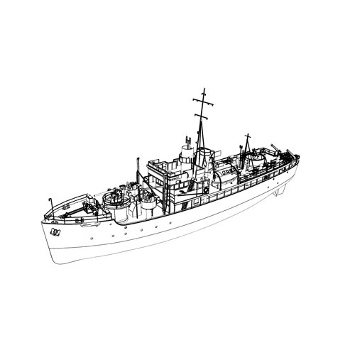 RHWS700015/S 1/700 英国岛屿级武装拖网船“利斯科姆”号