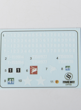 SSMODEL SSTZ72007 1/72 美国 M22 禅式轻型坦克 水贴