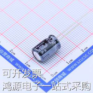 63PX100MEFC8X11.5 直插铝电解电容 100uF ±20% 63V 原装