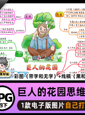 B687四语下27巨人的花园思维导图高清线稿电子版图片自己打印