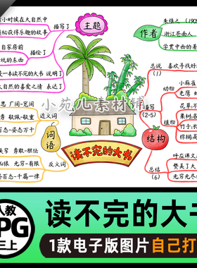B837三语文上读不完的大书思维导图电子版线稿设计素材不发快递