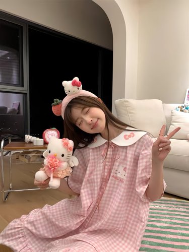 hellokitty睡衣女夏季天2026新款纯棉睡裙短袖薄可爱公主风家居服