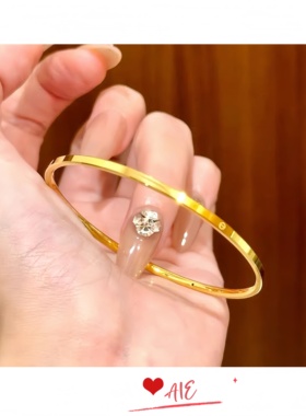 铜合金手镯简约个性细款符号手镯小众轻奢高级感手环