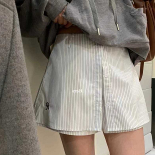 搭配卫衣的短裙裤简约百搭字母刺绣女高腰显瘦直筒短裤百搭运动裤