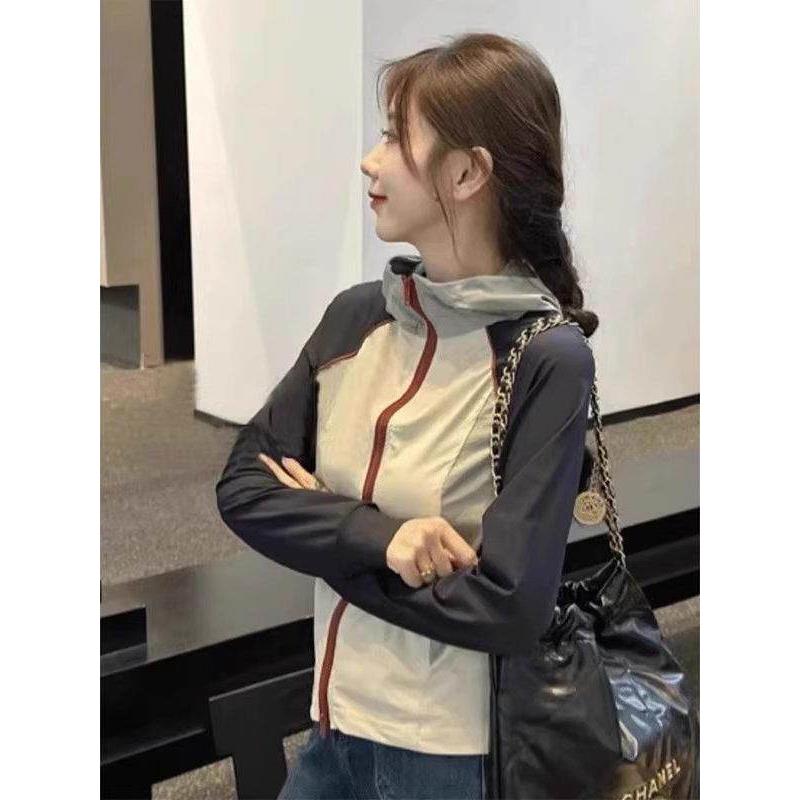 薄款韩系好看修身运动冲锋衣外套图片